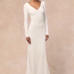 Lulu's Elegant White Wedding Dress